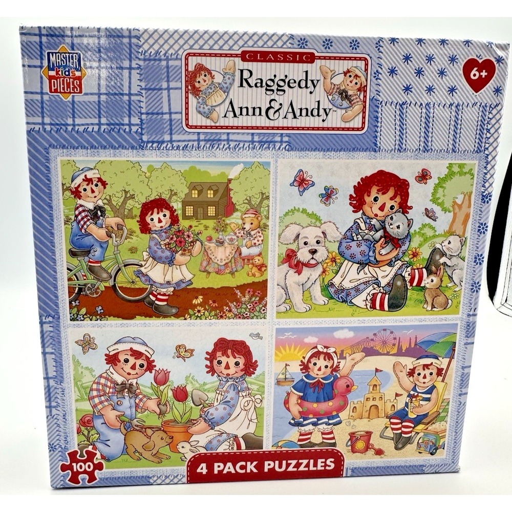 Raggedy Ann & Andy 4 Pack Puzzles Ages 6+Master Kids‎ Pieces